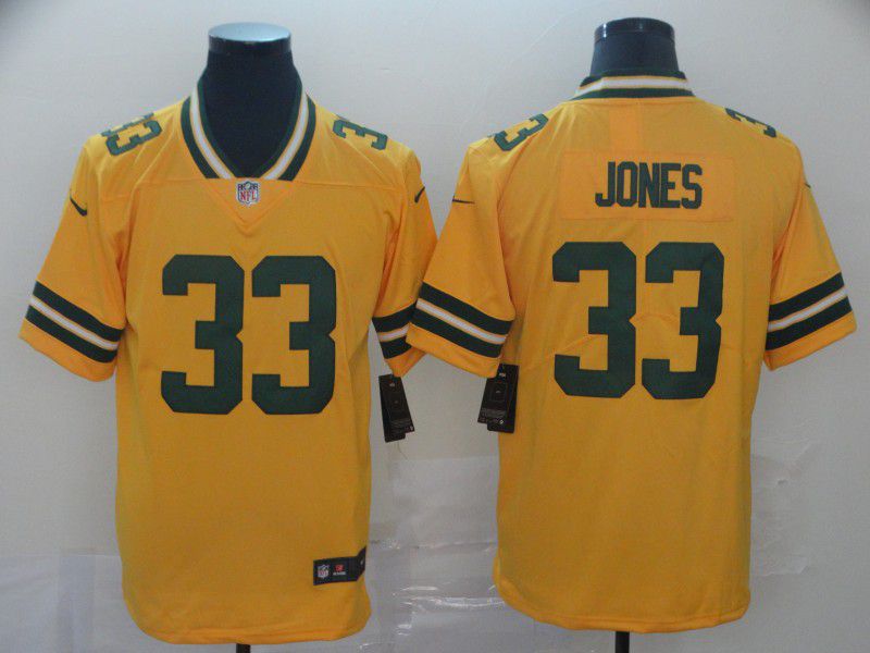 Men Green Bay Packers #33 Jones Yellow Nike Vapor Untouchable Limited Player NFL Jerseys->buffalo bills->NFL Jersey